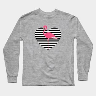 Flamingo on heart Long Sleeve T-Shirt